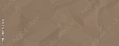 Brown, crumpled paper background with a textured, earthy feel. The background is brown with a natural, rustic appearance. Minimal crumple paper texture vector background