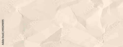 Beige background with a crumpled paper texture. The background features soft beige tones and a realistic paper-like appearance. Minimal crumple paper texture vector background