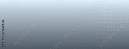 Gradient gray background with subtle dotted texture. The gray background fades from light to dark, creating a smooth, modern look. Minimal halftone dotted texture vector background