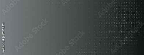 Dark gray background with a gradient and dotted texture. The gray background creates a modern and sleek look with subtle patterns. Minimal halftone dotted texture vector background