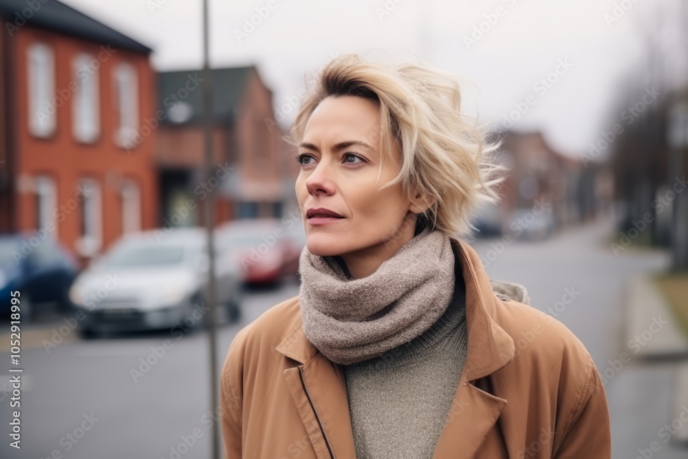 Portrait of a beautiful woman in a coat, scarf and mittens Portrait of a beautiful woman in a coat, scarf and mittens