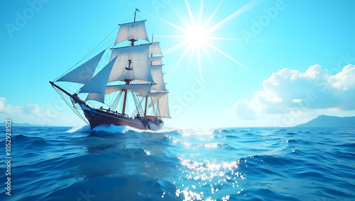 Beneath the Azure Sky: A Serene Sea Voyage