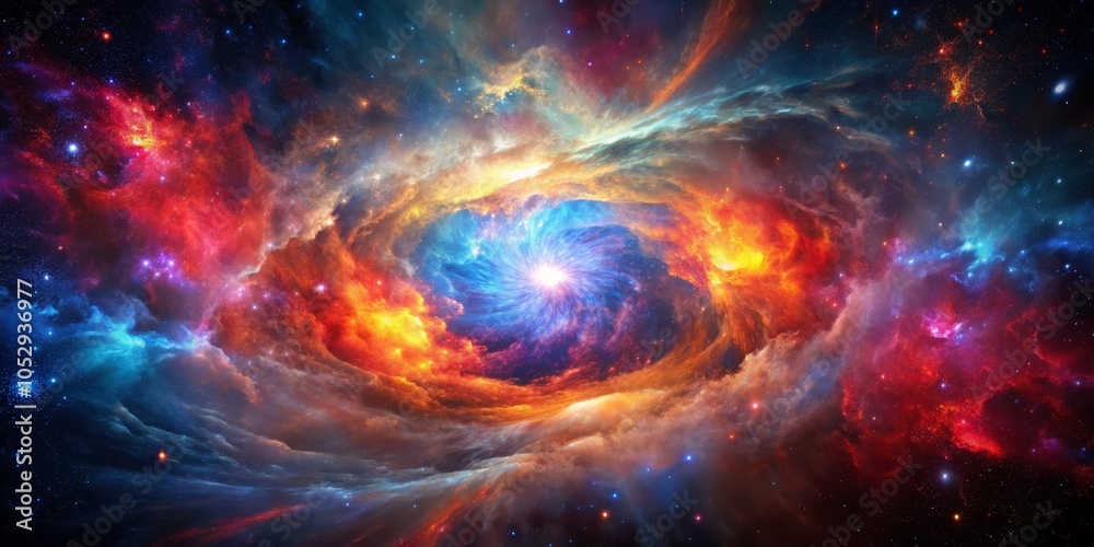 Cosmic Eye A swirling nebula with vibrant hues of red, blue, and yellow, capturing the essence of the universe's vastness, nebula, space, galaxy Cosmic Eye A swirling nebula with vibrant hues of red, blue, and yellow, capturing the essence of the universe's vastness, nebula, space, galaxy