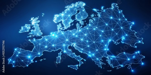 Europe Connected - A Digital Map of the European Union, Network, Connections, Europe, Digital Map, EU, European Union