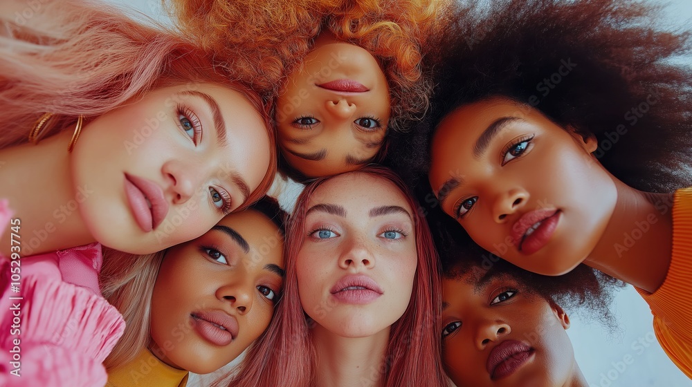 A vibrant gathering of women with diverse backgrounds radiates beauty and confidence. Posing together, they embody inclusivity and celebrate the power of skincare in this captivating campaign.