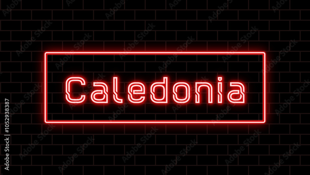 Caledonia のネオン文字 Caledonia のネオン文字