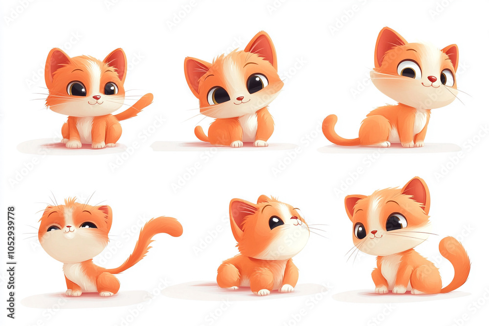 Fototapeta premium cats and kittens in different poses. .