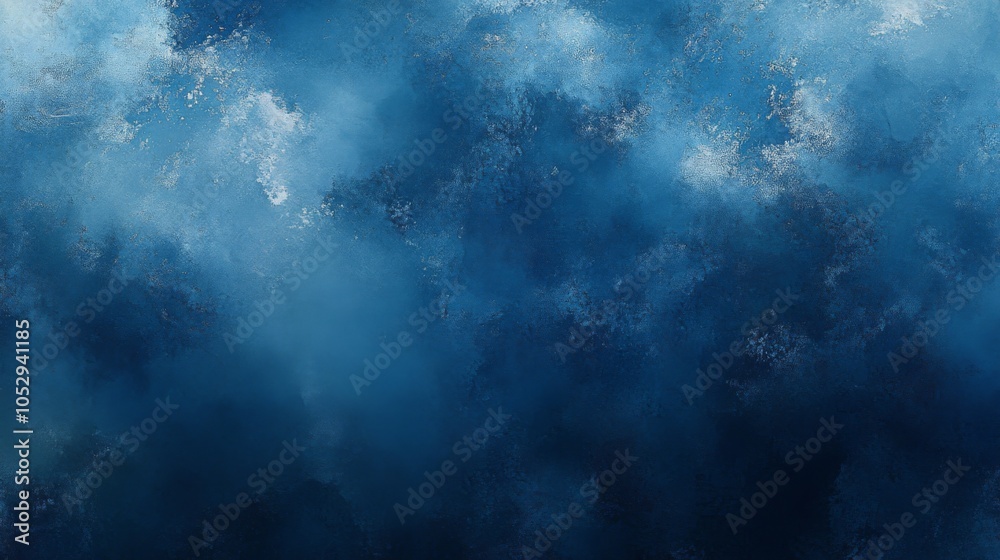 Obraz premium Artistic watercolor design with a deep blue hue for banners. 