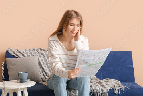Beautiful young woman readi...