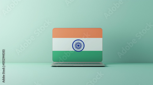 Indian Flag on Laptop: A mi...