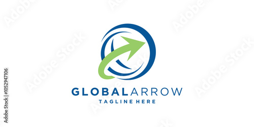 logo design global arrow, logistics, investment, logo design vector, icon, vector, symbol, idea, creative.
