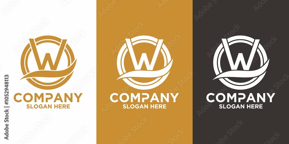 Initials W logo design. Initial Letter Logo. Initials W logo design. Initial Letter Logo.