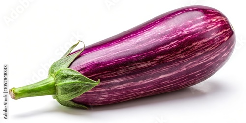 Wallpaper Mural Striped Eggplant Isolated on White Background, Purple, Eggplant, Vegetable Torontodigital.ca