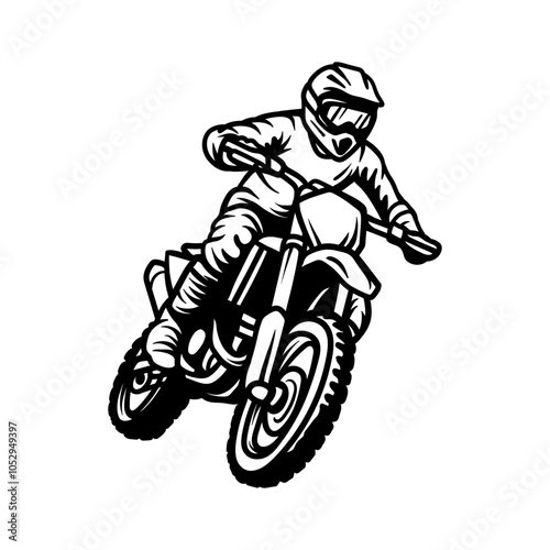 motocross dirtbike drawing coloring line art style sketch classic vintage design illustration