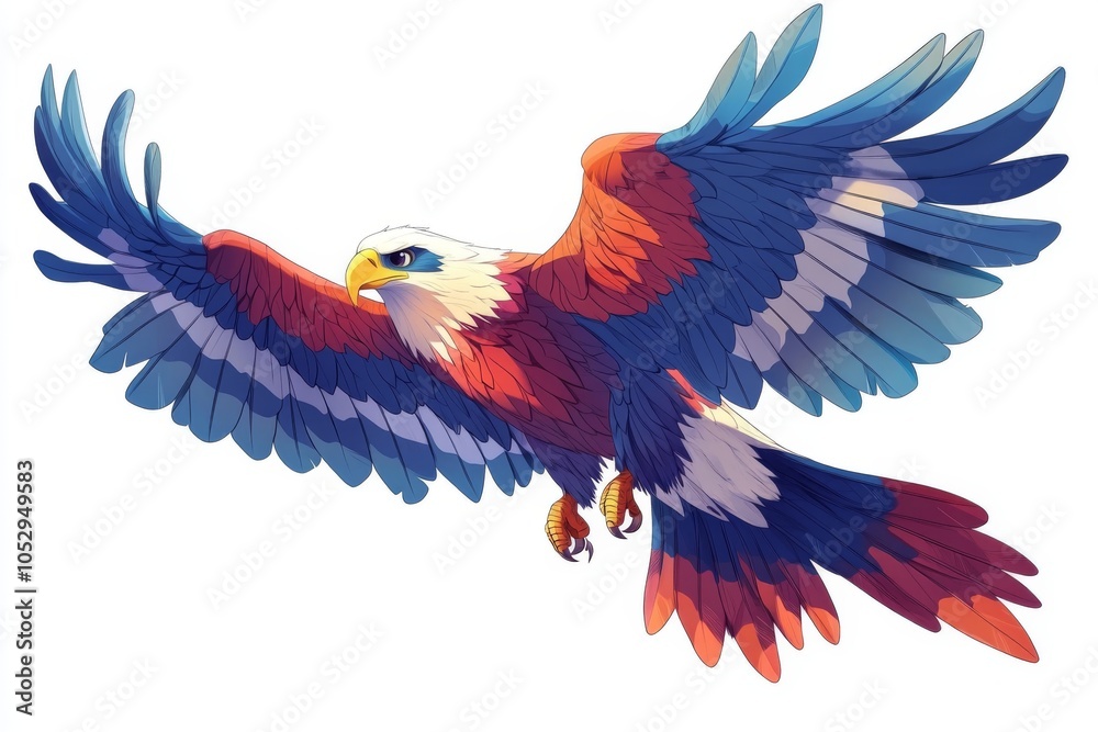 Obraz premium Majestic Eagle Flying with Spread Wings