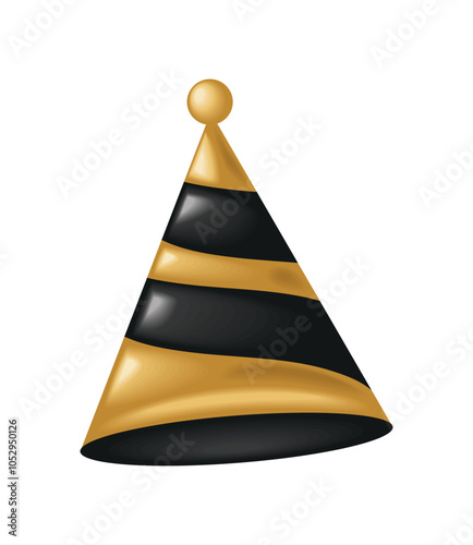 black and gold birthday party hat