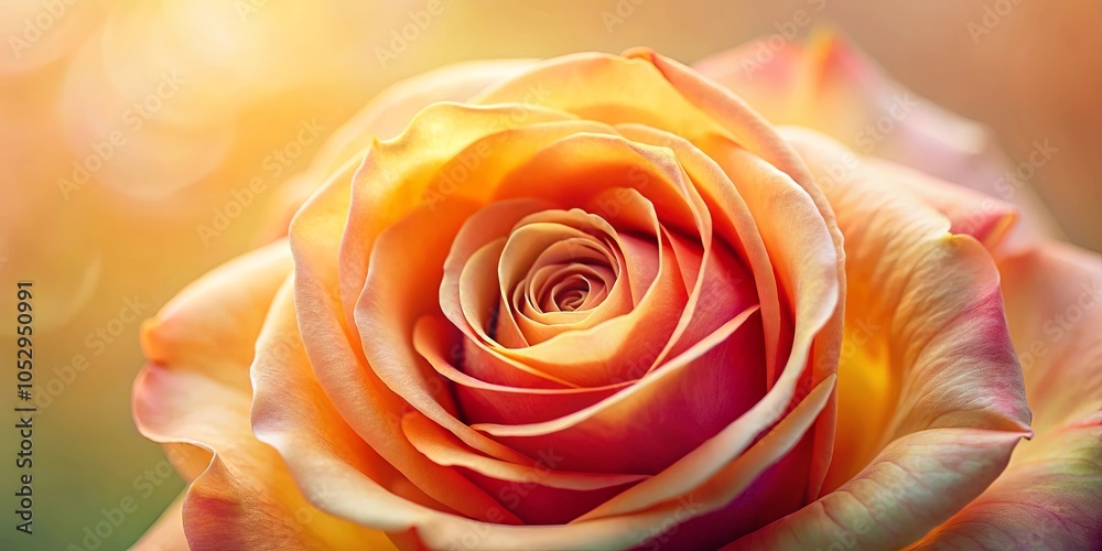 A Close-Up of a Softly Lit Rose, Its Petals Unfolding in a Symphony of Warm Hues A Close-Up of a Softly Lit Rose, Its Petals Unfolding in a Symphony of Warm Hues