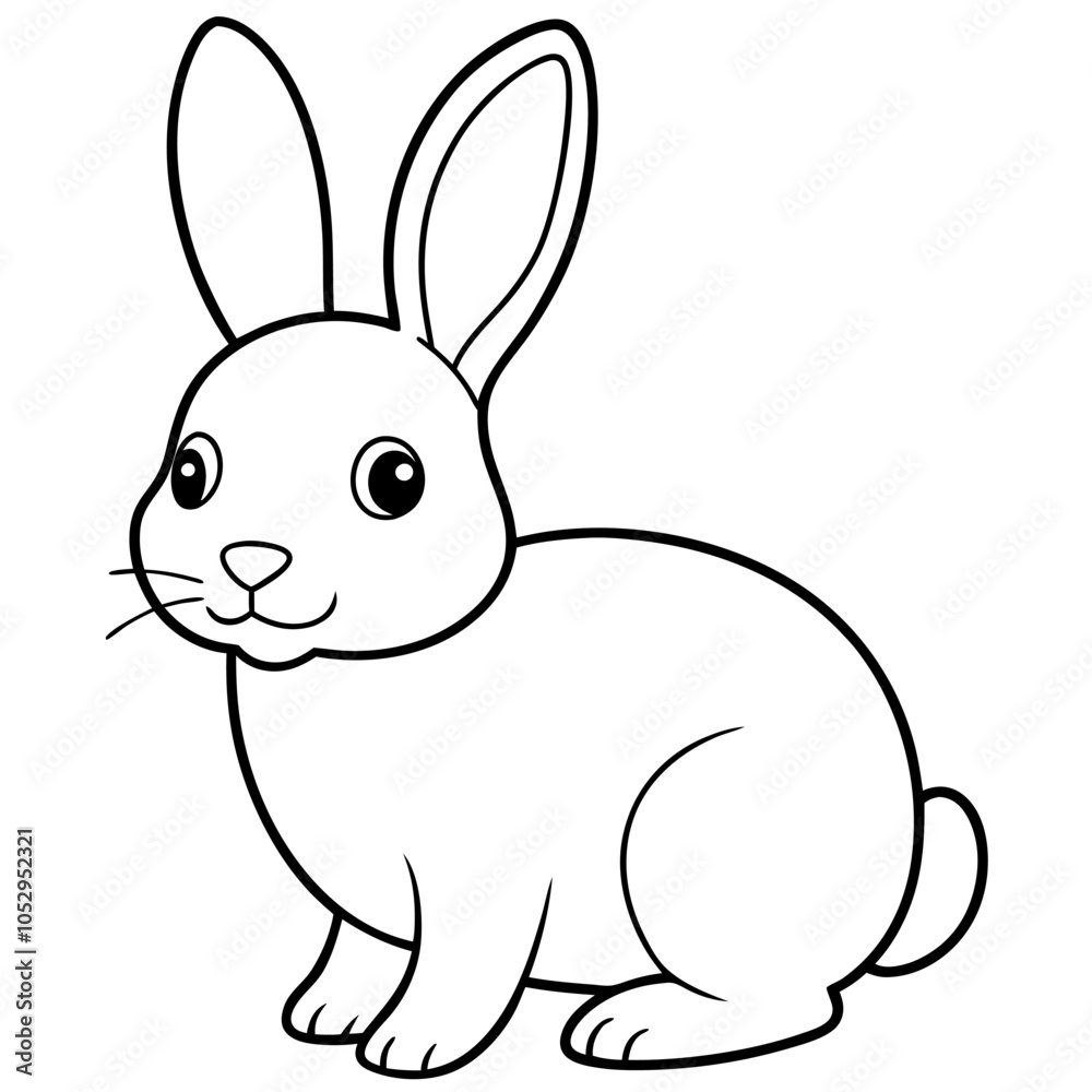 Obraz premium Cute rabbit coloring page vector art illustration coloring book design 