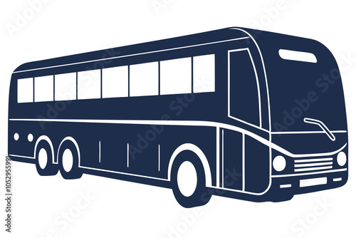  Big tour bus vector illustration isolated on white background