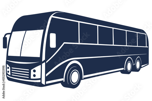  Big tour bus vector illustration isolated on white background