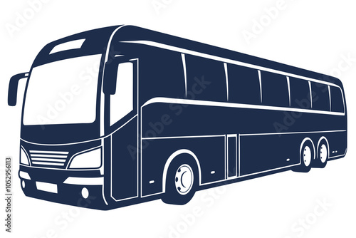 Big tour bus vector illustration isolated on white background