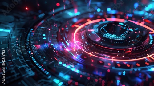 Wallpaper Mural 3D Icon of Technological Innovation - a cutting-edge and inspiring visual. The 3D icon of technological innovation represents a forward-thinking and dynamic digital scene. It showcases the essence of  Torontodigital.ca