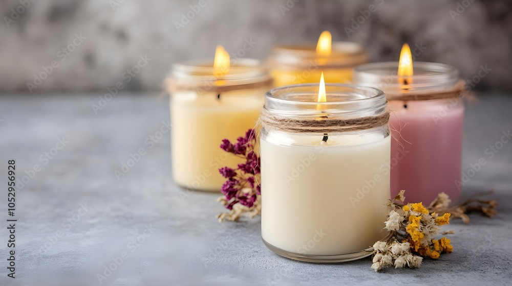 Scented Candles with Flowers Scented Candles with Flowers
