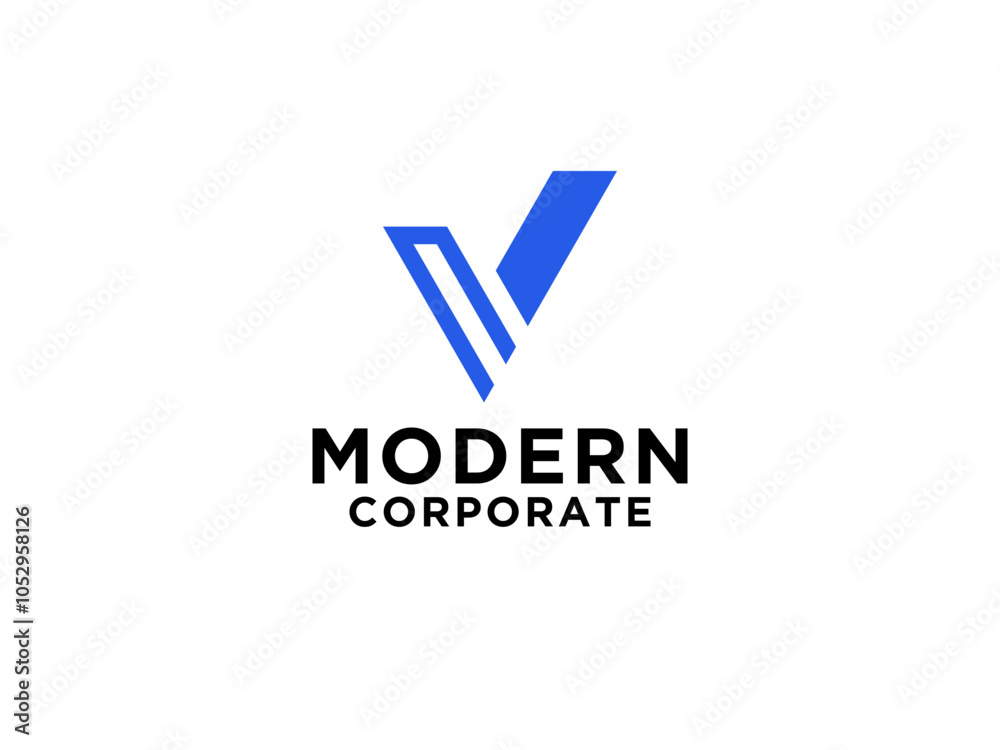 Abstract Initial Letter V Logo. with Negative Space Style inside. Abstract Initial Letter V Logo. with Negative Space Style inside.