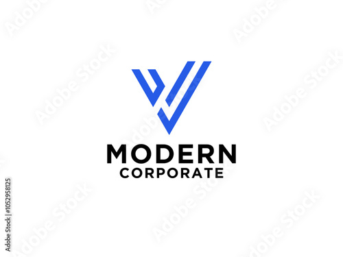 Free Download Abstract Initial Letter V Logo. with Negative Space Style inside. - GFXLoad