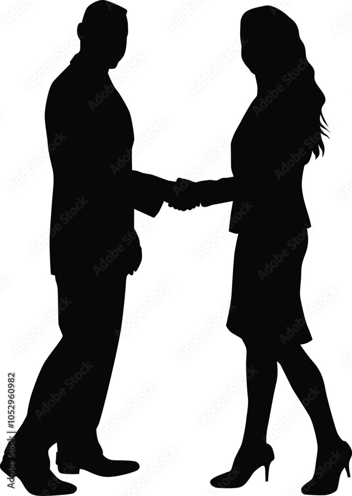 People shaking hand full body silhouette illustration People shaking hand full body silhouette illustration
