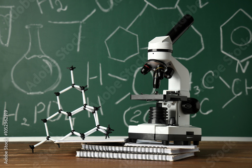 Modern microscope, molecula...