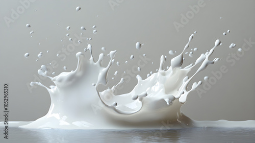 Foamy wave splash isolated as it hits an invisible surface, with droplets suspended in mid-air