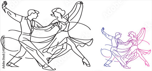 Latin dancing, couple dancing , vector