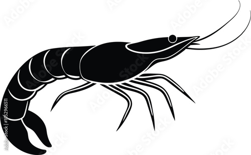 



shrimp silhouette, shrimp icon vector, Sea lobster, shrimp clipart 