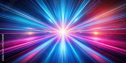 Abstract Light Streaks in Vibrant Hues of Blue and Pink Converging Towards a Glowing Center