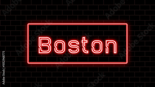 Boston のネオン文字