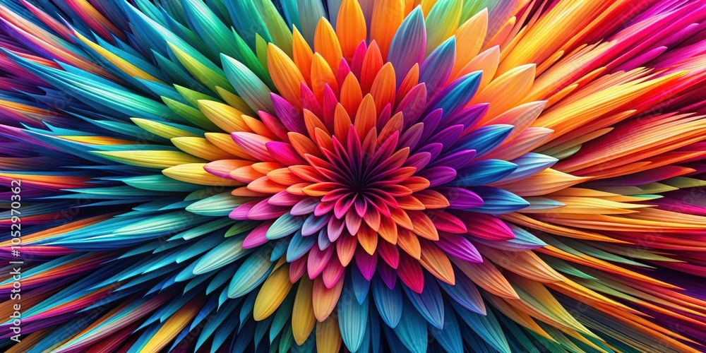 custom made wallpaper toronto digitalA vibrant abstract flower design with radiating petals in a colorful spectrum.