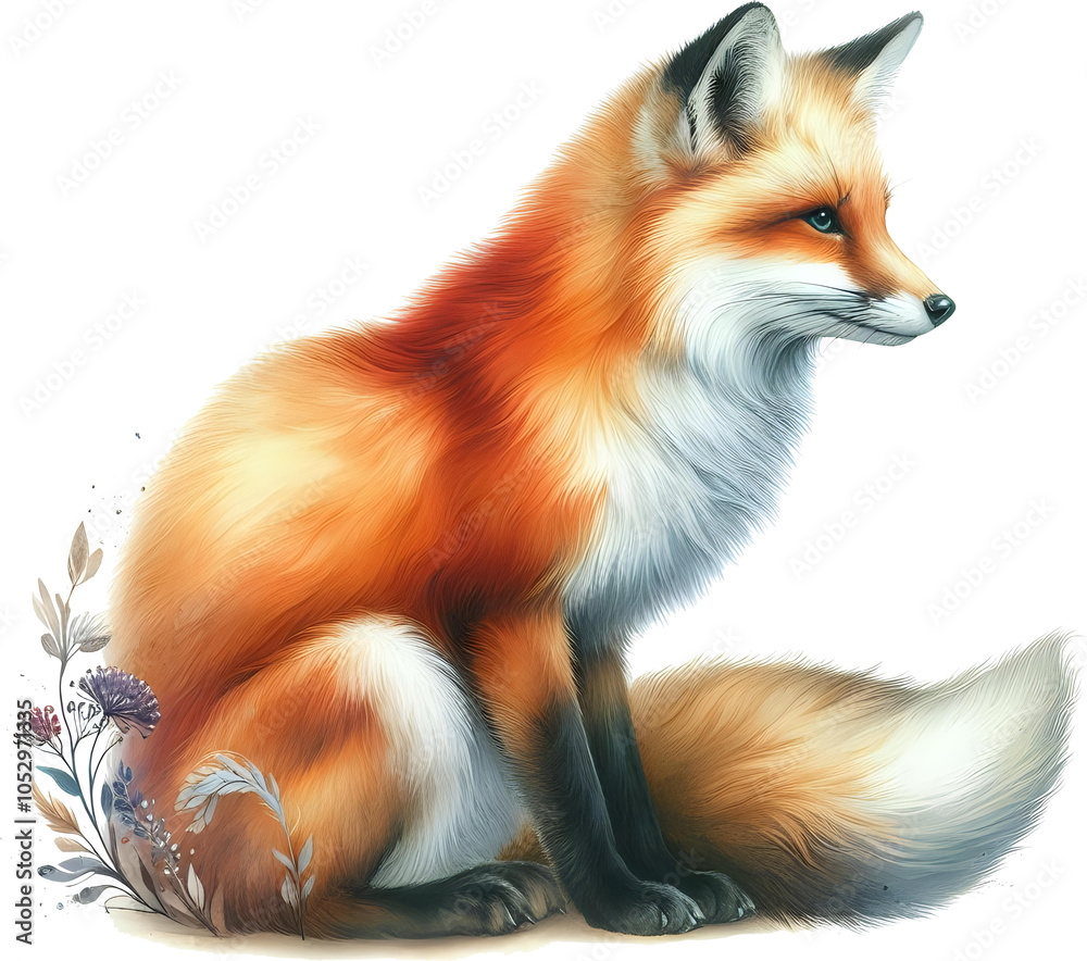 Obraz premium Intricately Textured Curled Fox Tail, Transparent background 