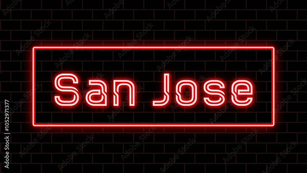 San Jose のネオン文字 San Jose のネオン文字