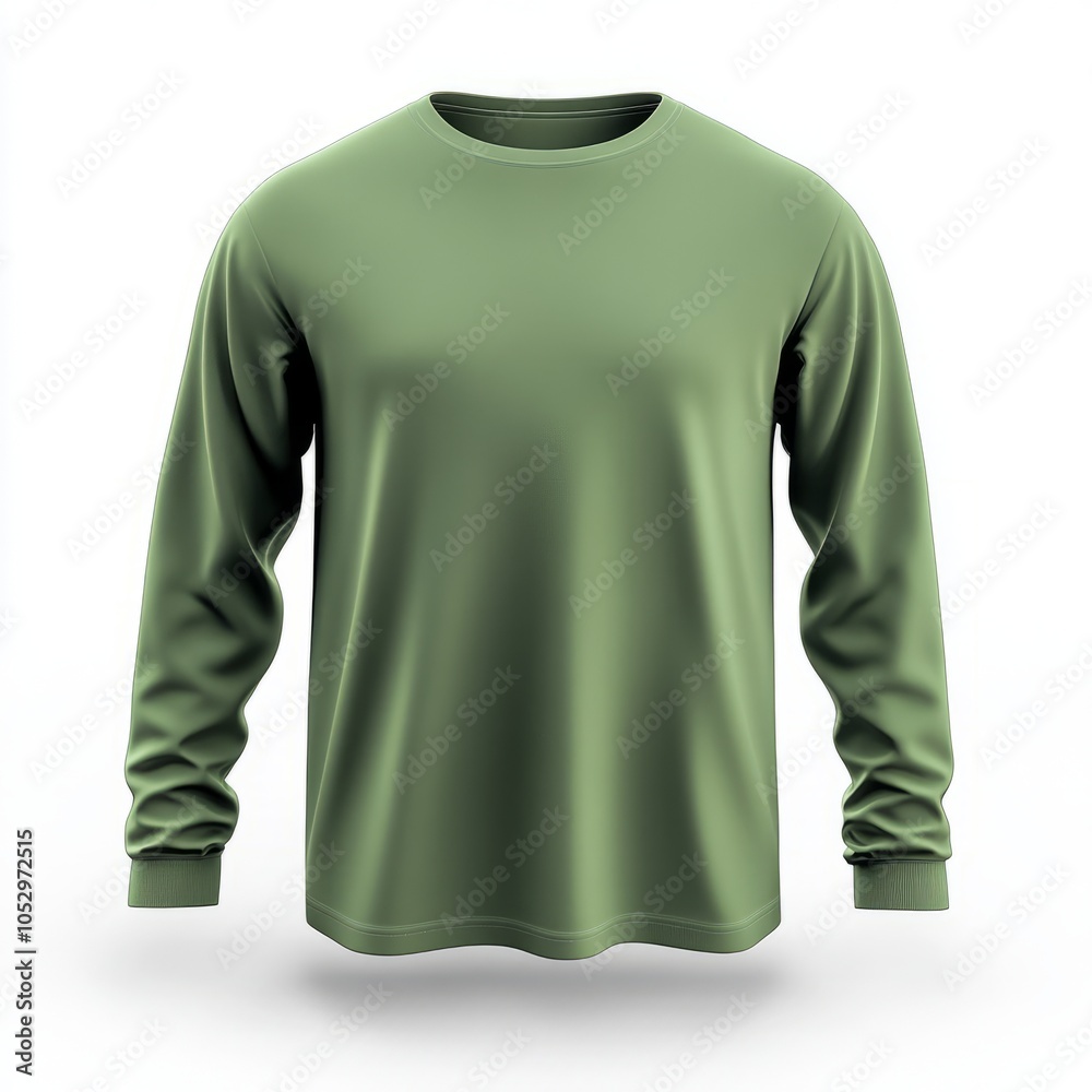 Realistic high quality green long sleeve tshirt mockup isolated Realistic high quality green long sleeve tshirt mockup isolated