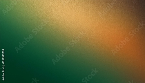 Abstract background, British racing green and Bronze gradient background with light leak and grainy texture.