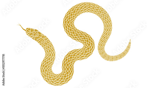 Illustration of a golden snake