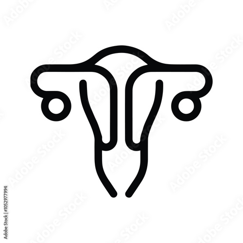 Female reproductive system icon. Women's Health. Human internal organs. anatomy education, Ovary icon.