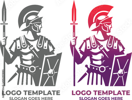 Roman Soldier Logo Design Template