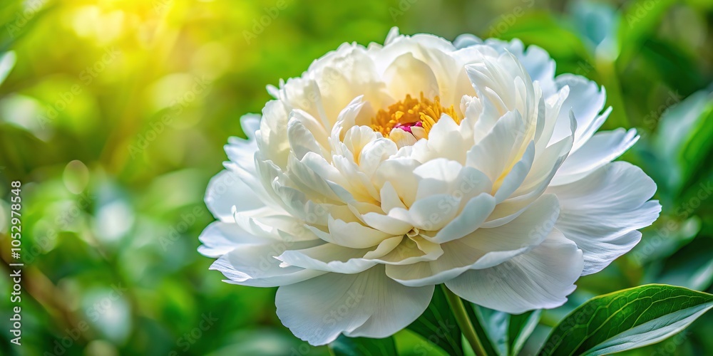 Fototapeta premium Delicate petals, intricate textures, a white peony's beauty unveiled.