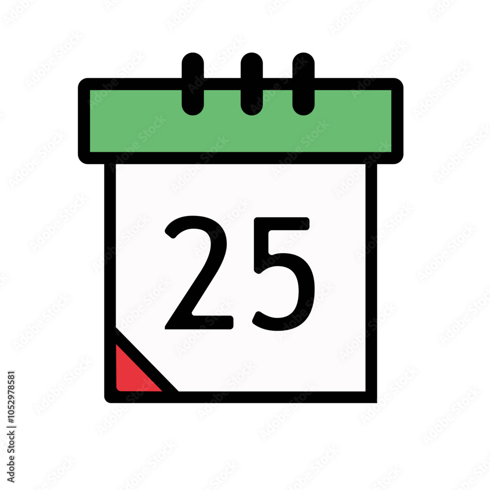Calendar icon with Christmas date Calendar icon with Christmas date