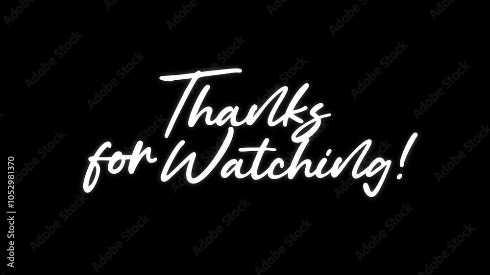 Animated, thanks for watching YouTube End screen outro video black and white