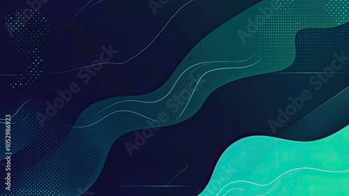 Abstract Gradient Waves:  A mesmerizing interplay of deep teal and turquoise, morphing into a dynamic, abstract design with subtle texture.