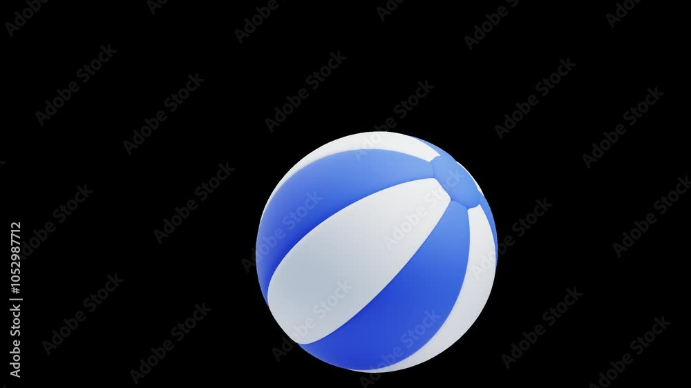 3D Animation of Inflatable Beach Ball | Alpha Channel 3D Animation of Inflatable Beach Ball | Alpha Channel