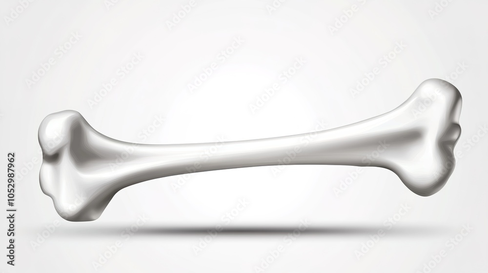 Detailed vector medical bone icon on white background, showcasing a stylized anatomical illustration of skeletal structure, designed for healthcare and medical contexts, highlighting precise orthopedi Detailed vector medical bone icon on white background, showcasing a stylized anatomical illustration of skeletal structure, designed for healthcare and medical contexts, highlighting precise orthopedi